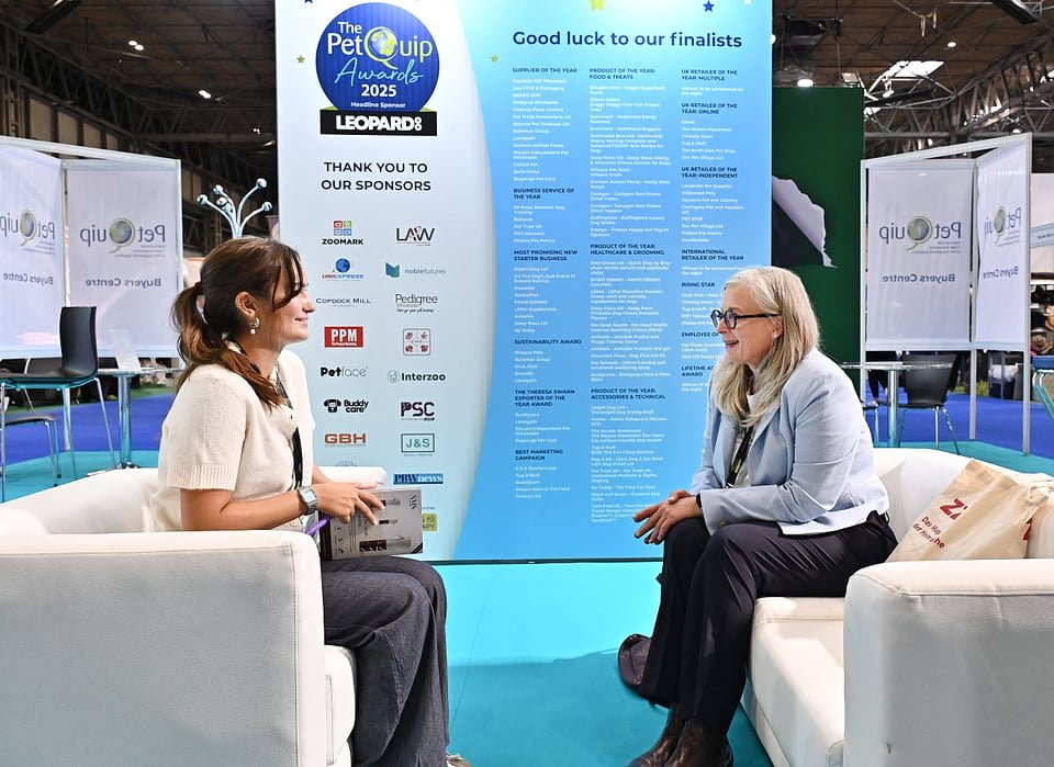 Figure 24. The PetQuip Awards 2025 backdrop at PATS 2025 — headline sponsor Leopard8 with the sponsor grid and finalists panel. Field photo from the author's on-site collection, PATS 2025.